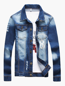 Blouson attrayant en coton imprimé lettres