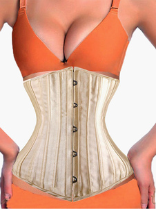Corset féminin sein nu blanc lacets dentelle