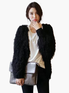 Fausse fourrure mode ouvert avant Cardigans