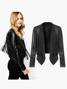 Col Turndown Fringe veste