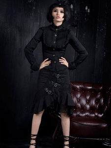 Jupe lolita parfaite noire gothique en coton