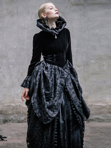 Robe lolita noire artistique noeuds gothique