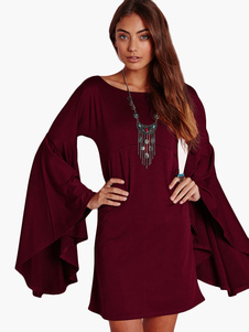 Attrayante robe droite mode coton unicolore