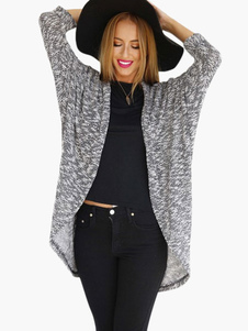 Attrayant cardigan casual gris foncé unicolore