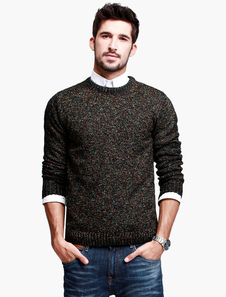 Pull homme coton multicolore avec tricot moulant