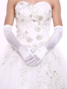 Gants en satin de mariage Longueur de coude