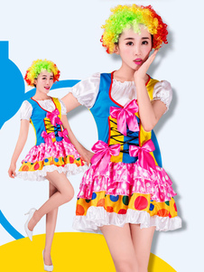 Toussaint Cosplay Costume Bowknot One taille costume de Clown multicolore pour Mardi Gras