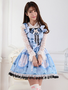 Robe lolita séduisante bleue dentelle douse