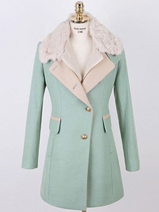 Manteau en gabardine style de faux deux-pièces