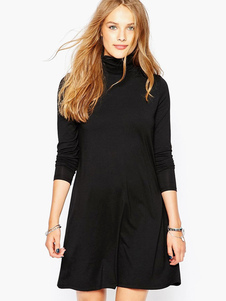 Robe Pull mode noire col roulé travail