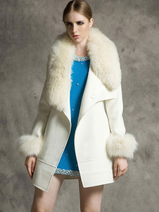 Manteau en gabardine écru blanc