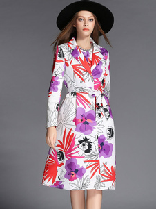 Manteau femme mode multicolore fleuri