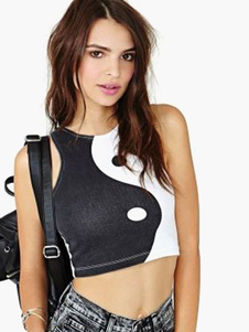 Top cropped bicolore bicolore cropped