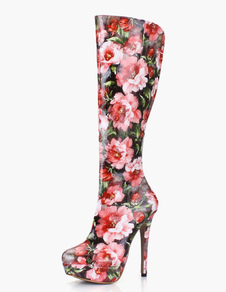 Bottes femme à talons aigus rose