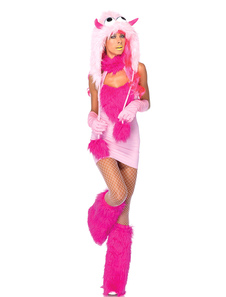 Costume sexy d'animaux rose pour femme