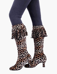 Bottes mi-mollet ruban aux chevilles à bout pointu en velours