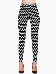 Charmant leggins pour femmes multicolores casual à zigzags