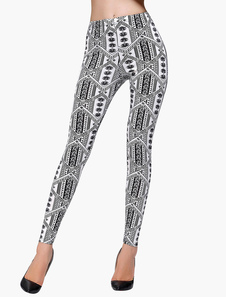 Populaires leggins féminins multicolores casual impression