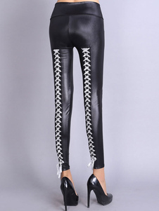 Fascinants leggings féminins blancs avec lacets