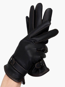 Gants en cuir boucle Casual pour homme