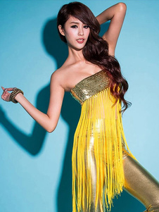 Haut de Club sans manches paillettes sans bretelles