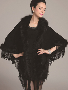 Manteau en fausse fourrure surdimensionné col V