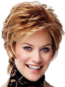 Perruque de cheveux humains pour femme marrone