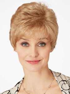 Perruque de cheveux humains pour femme or