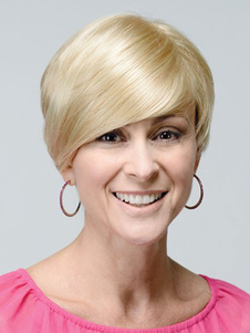 Perruque de cheveux humains pour femme or