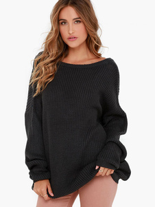 Chic Pull femme noir mancherons manches longues