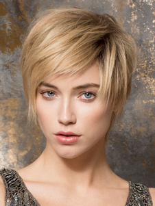 Naturelle perruque de cheveux humains pour femme or