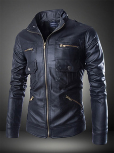 Veste homme en PU col montant