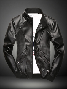 Veste homme en PU col montant