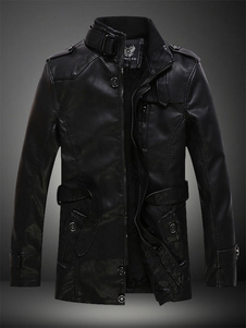 Veste homme en rayonne noir col montant