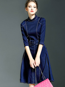 Robe vintage fabuleuse bleue rétro