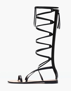 Sandales plates sublimes en PU Zip