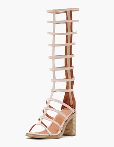 Belles sandales plates en PU Zip