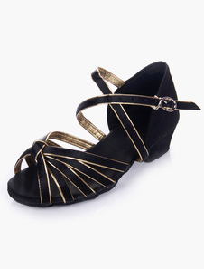 Chaussures de latine à talons chiots semelle souple bout ouvert