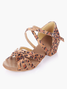 Chaussures de danse latine à talons chiots semelle souple bout ouvert