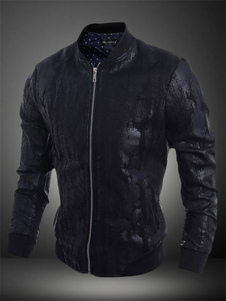 Veste homme noir col montant