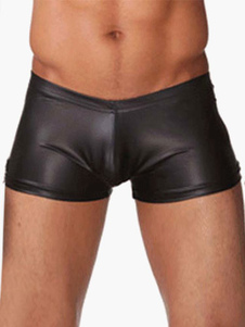 Sexy trunk homme style cuir verni à taille élastique sexy