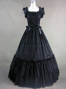 Costume rétro noir en coton