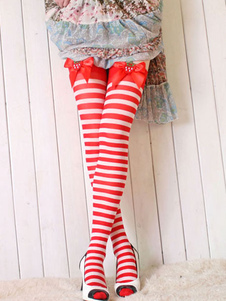 Bow doux rayé bas de Noël Costume accessoires