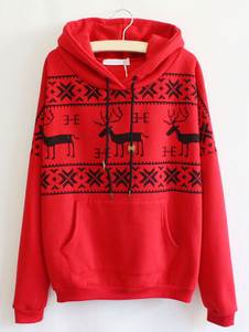 Pull sportwear motif de noël avec cordon
