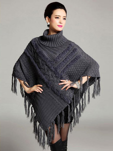 Pull féminin style urbain écru blanc tricoté surdimensionné