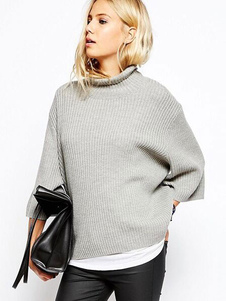 Chic femme Pull mode gris vêtements journaliers