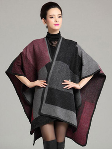 Chic Cardigan style urbain multicolore à carreaux surdimensionné