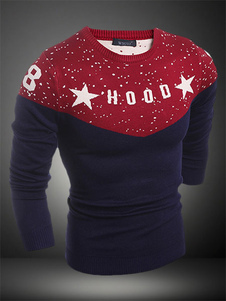 Pull homme bordeaux imprimé lettres moulant