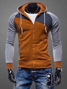 Color Hoodie Block coton mélange masculin