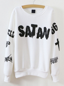 Bijou cou Letetr impression impression Lycra Spandex Sweatshirt